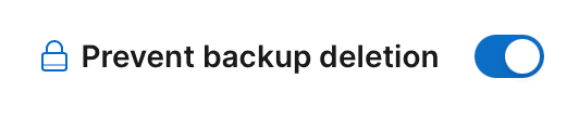 Prevent backup deletion toggle