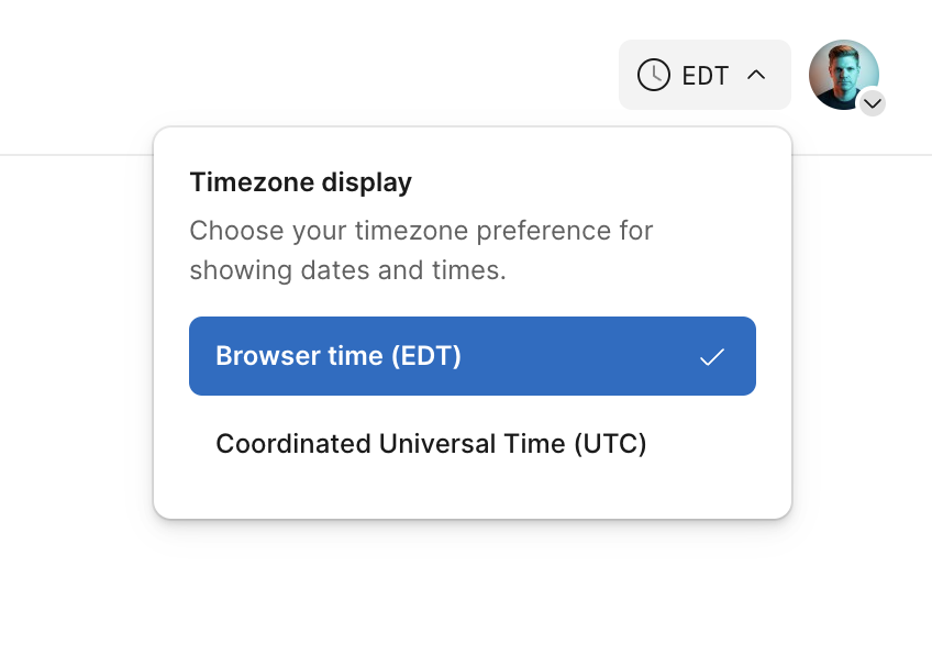 Timezone display preferences