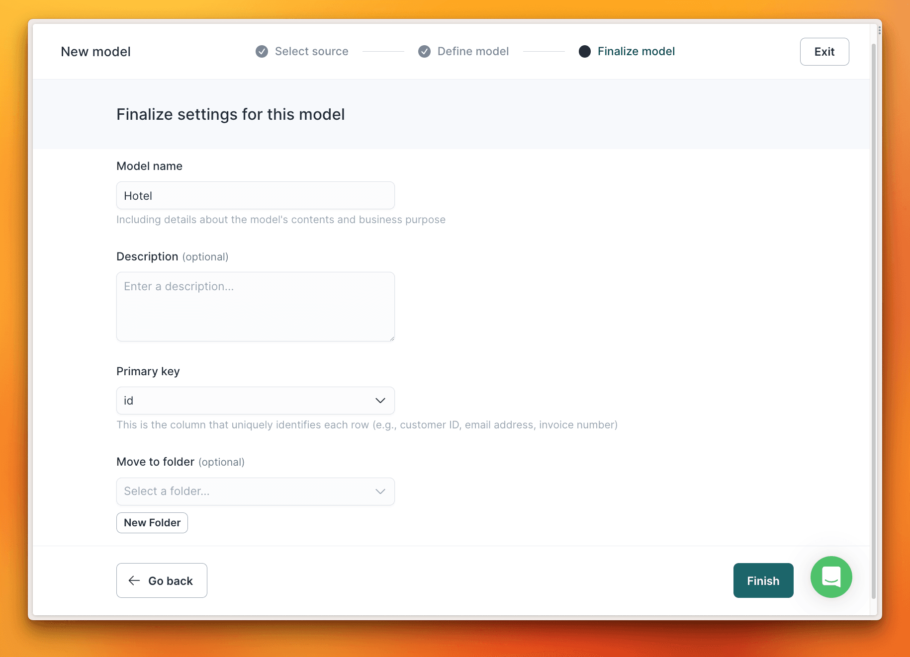 Configure model