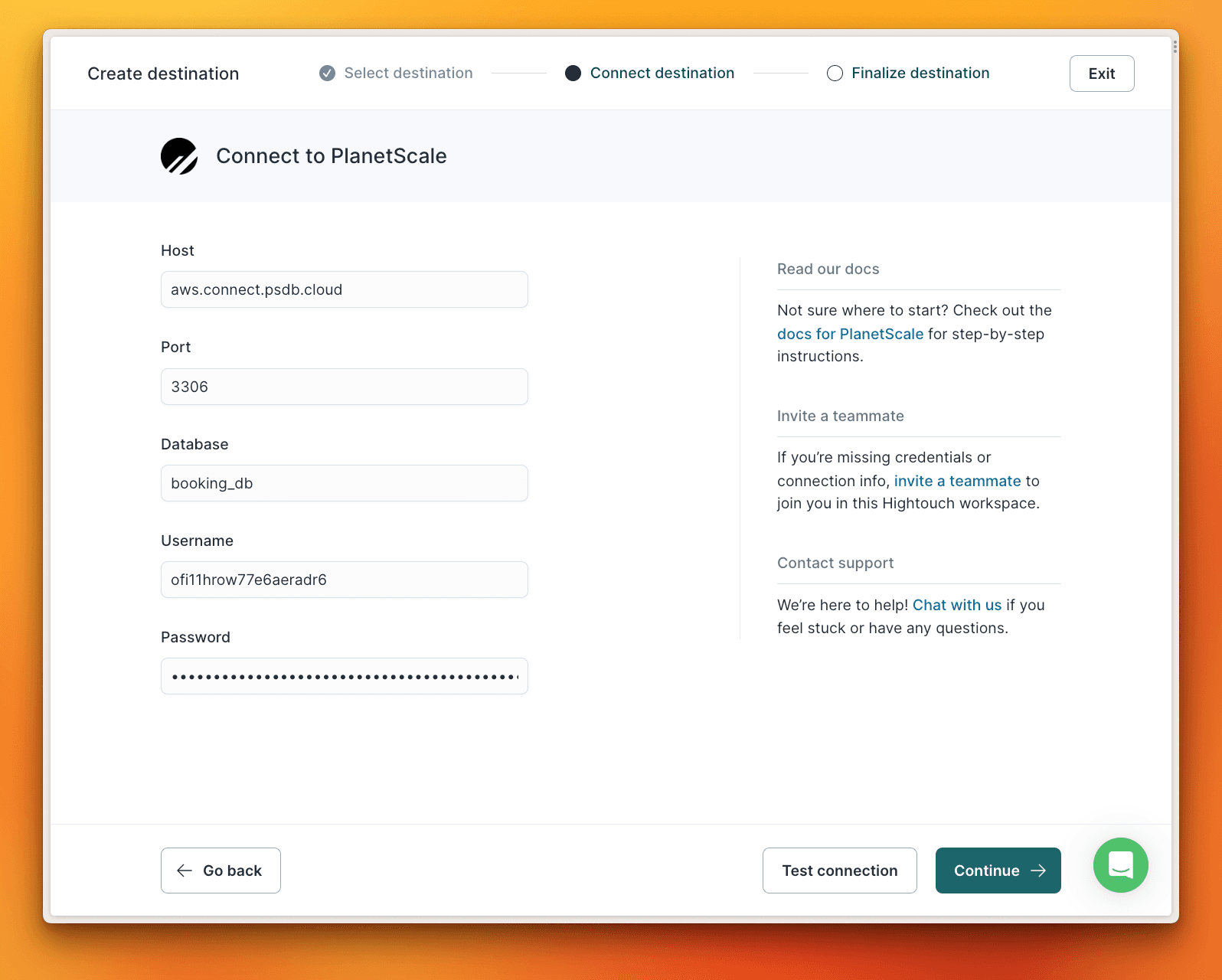 Connect to PlanetScale as a destination