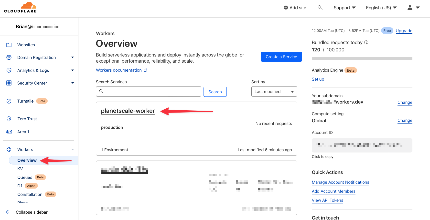 PlanetScale Cloudflare integration wizard - step 1