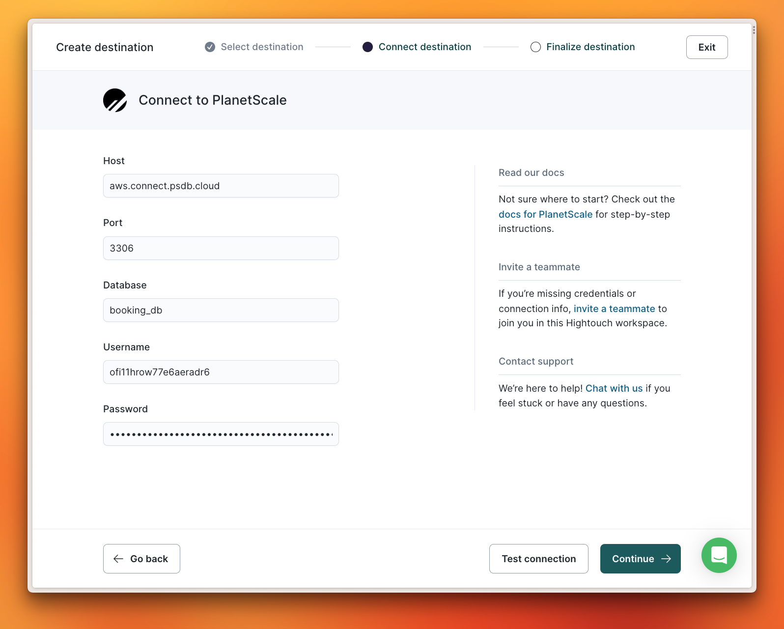 Connect to PlanetScale as a destination